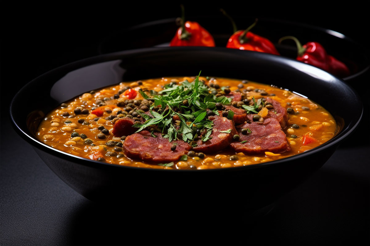 soupe aux lentilles et chorizo